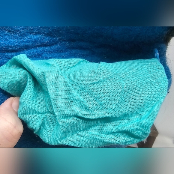 Handmade Felt Wool Coin Purse Zip Closure With Leaf Flap Teal NWOT - Picture 10 of 14